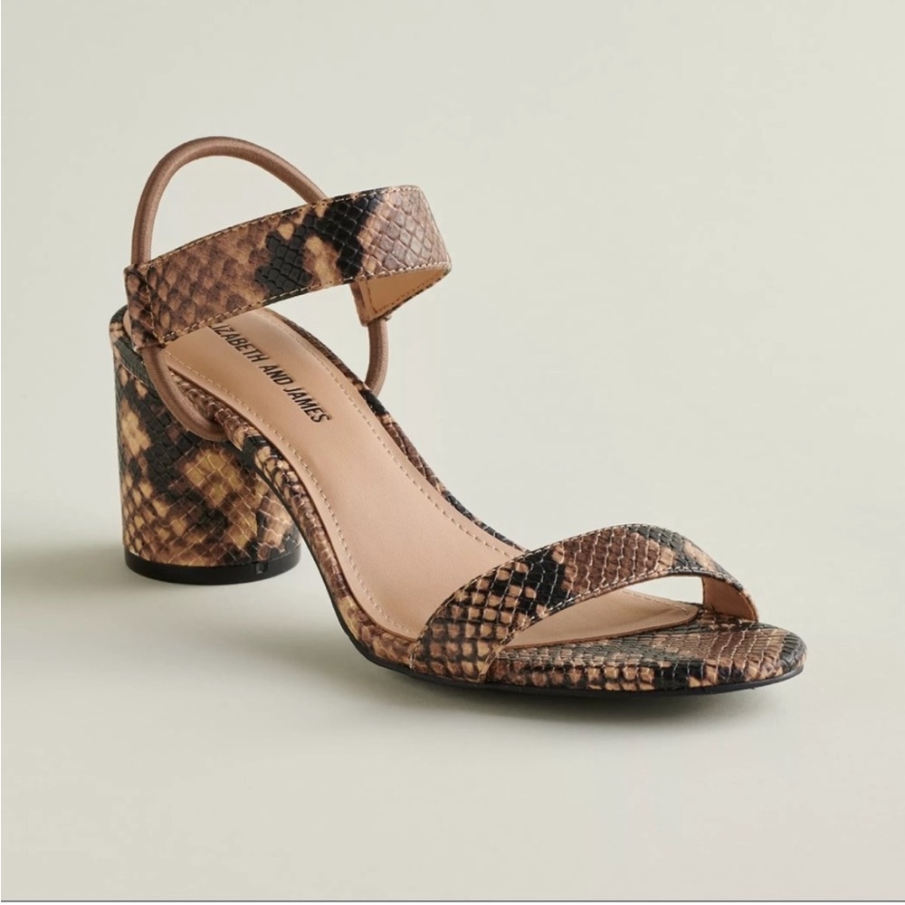 ELIZABETH & JAMES Calendula Brown Snakeskin Sandal